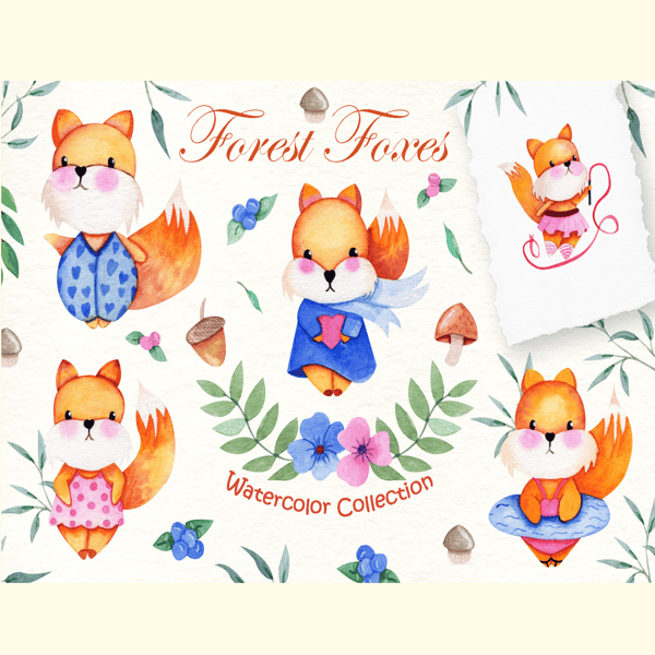 Watercolor Foxes Collection.jpg