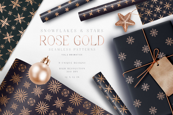 Christmas Digital Paper Rose Gold Dark.jpeg