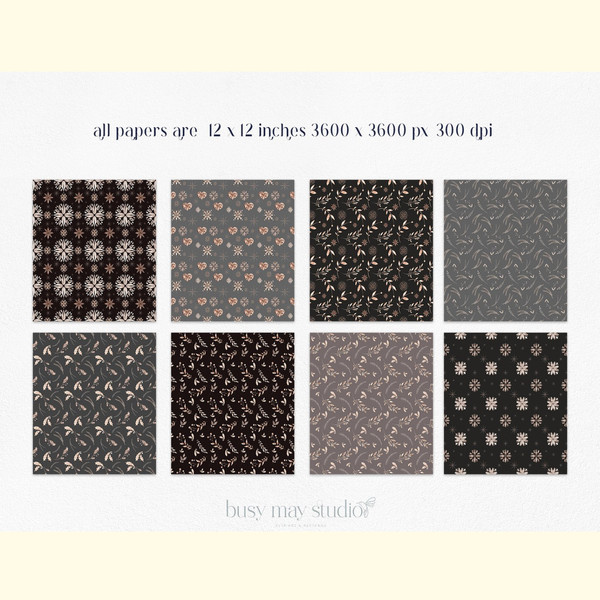 Christmas Winter Rose Gold Papers Pack_ 1.jpg
