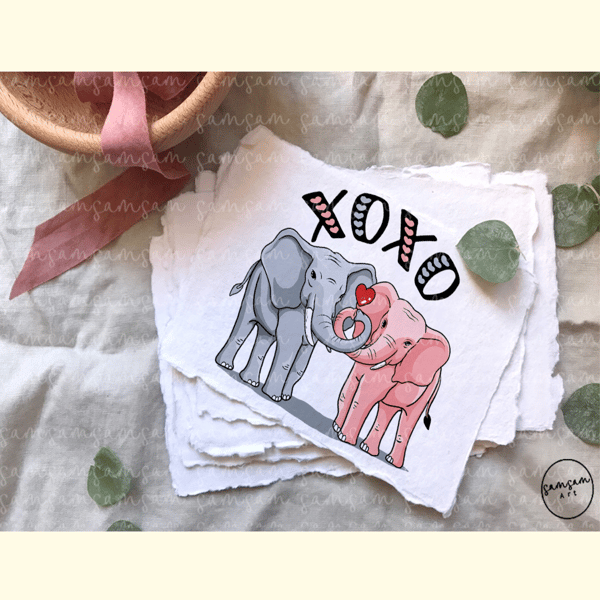 Xoxo Elephant Valentine PNG Sublimation_ 1.jpg