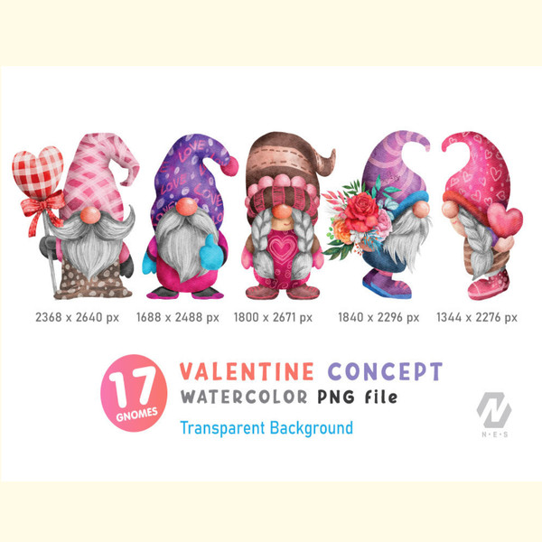 Gnome Valentine Watercolor PNG Clipart_ 3.jpg