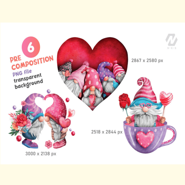Gnome Valentine Watercolor PNG Clipart_ 4.jpg