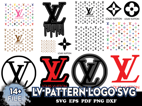 LV Pattern Logo Svg, Bundle Logo Svg, LV Pattern Svg, LV Log