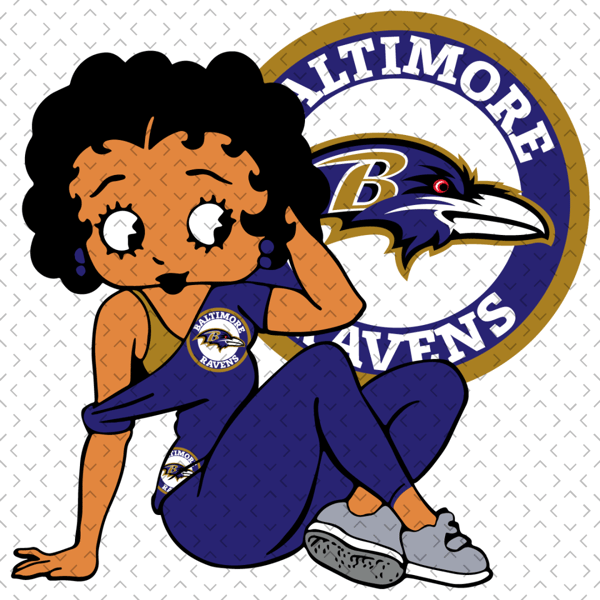 Baltimore Ravens Betty Boop Svg, Sport Svg, Ravens Betty Boop, Baltimore  Betty Boop