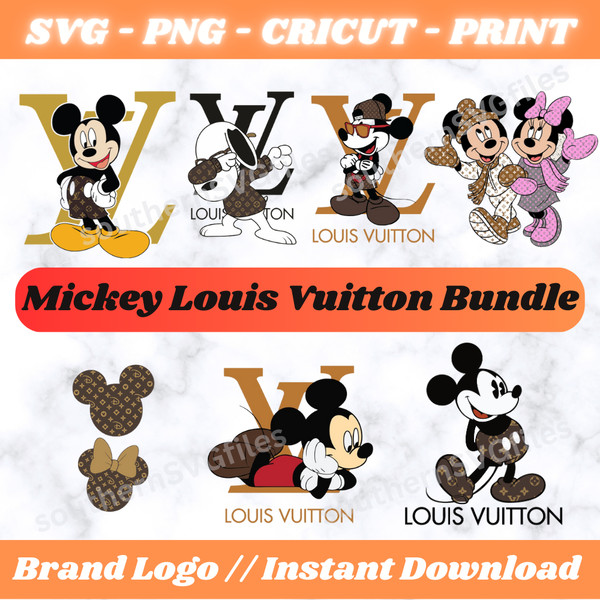 Louis Vuitton mickey Svg, Louis Vuitton Logo Svg, Louis Vuitton Logo Svg,  Fashion Logo Svg, File Cut Digital Download