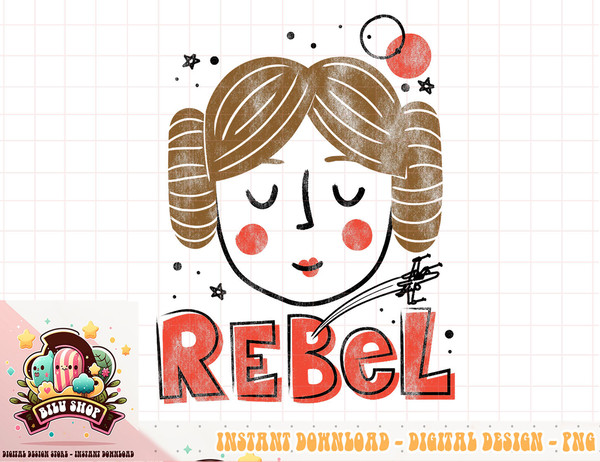 Star Wars Princess Leia Rebel Doodle Drawing T-Shirt copy.jpg