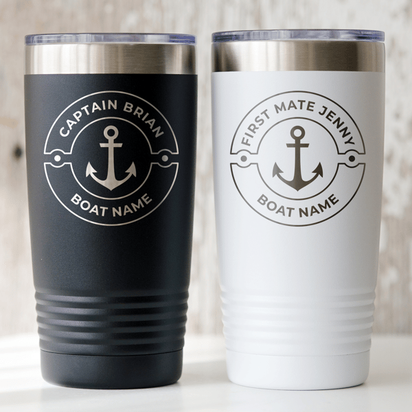 Personalized Captain First mate tumblers Boat accessories B