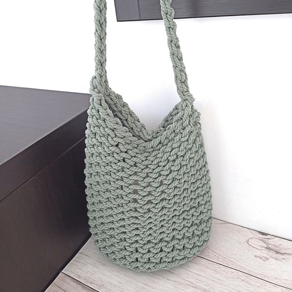 Knitting pattern rope bag, DIY Rope Bag, Woven rope bag - Inspire Uplift