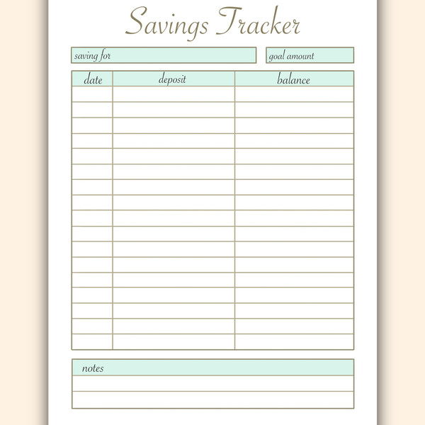 Savings Tracker, Savings Tracker Printable, Savings Planner, - Inspire ...