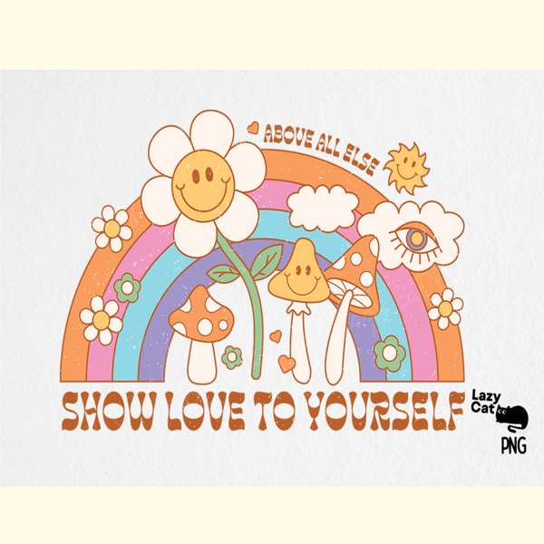 Retro Rainbow Quote PNG Sublimation.png