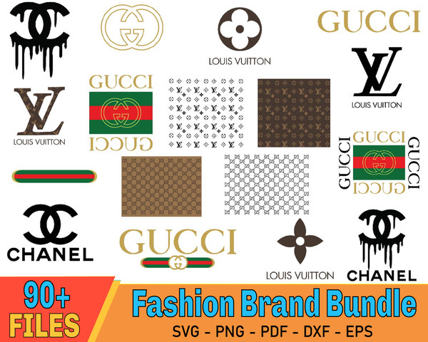 150 Fashion Brands Logo Bundle, Luxury Brands Logo SVG , Guc - Inspire  Uplift
