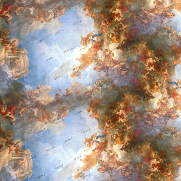 Versailles Ceiling Fresco Seamless Tileable Repeating Pattern