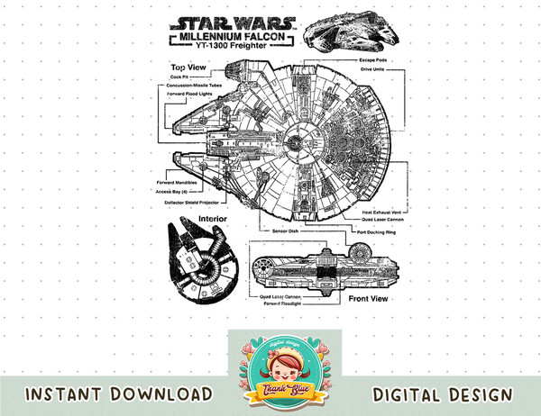 Star Wars Millennium Falcon Detailed Schematics T-Shirt T-Shirt copy.jpg