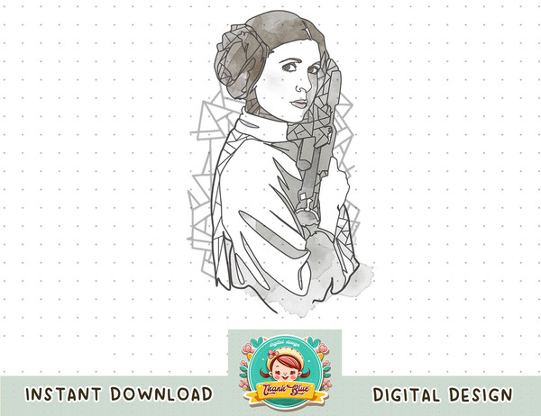 Star Wars Princess Leia Geometric Line Drawing T-Shirt T-Shirt copy.jpg
