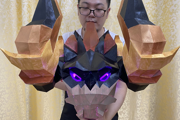 Papercraft Dragon Head, DIY Paper craft, 3D Template PDF Kit - Inspire  Uplift