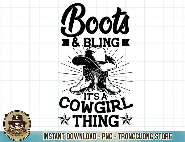 Cowgirl Boots and Hat Graphic Women Girls Cowgirl Western T-Shirt copy.jpg