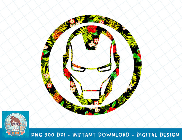 Marvel Infinity War Iron Man Floral Symbol Graphic T-Shirt T-Shirt copy.jpg