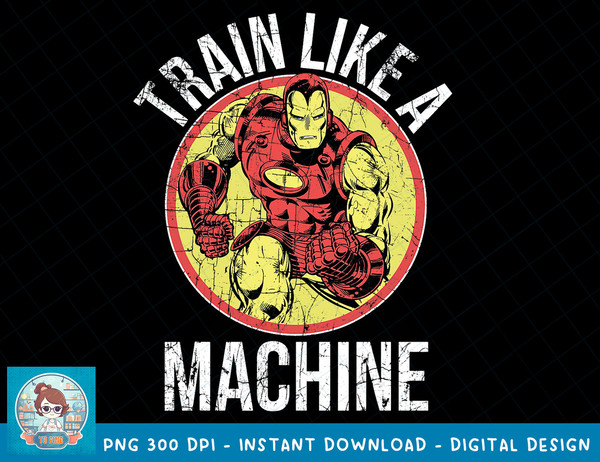 Marvel Iron Man Train Like a Machine Vintage Graphic T-Shirt T-Shirt copy.jpg