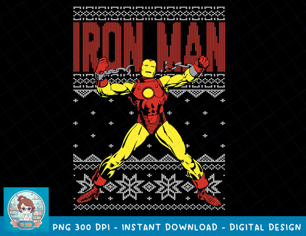 Marvel Iron Man Ugly Christmas Sweater Graphic T-Shirt T-Shirt copy.jpg