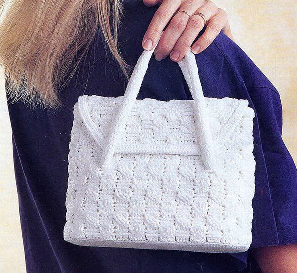 Crochet pattern bag with ruffles PDF digital and video tutorial