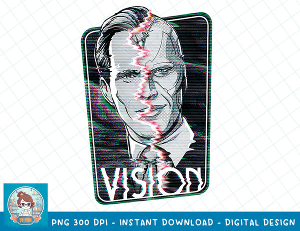 Marvel WandaVision Vision Split Face Glitch T-Shirt copy.jpg