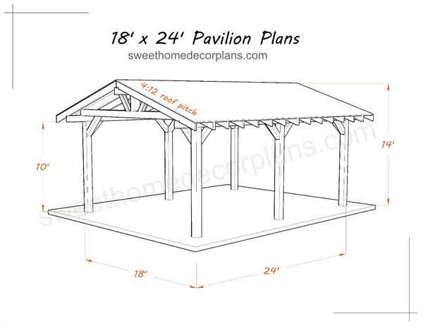 Diy 18 х 24 gable pavilion plans carport gazebo pergola.jpg