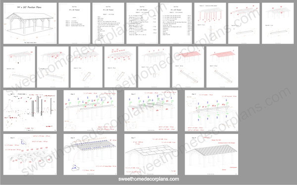 Diy 14 х 30 gable pavilion plans in pdf carport gazebo.jpg