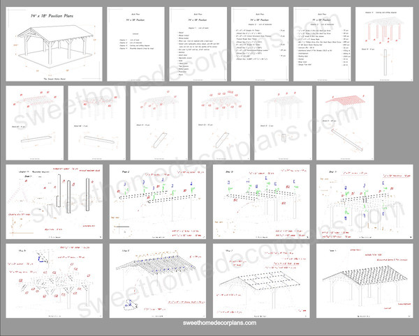 Diy 14 х 18 gable pavilion plans in pdf-2.jpg