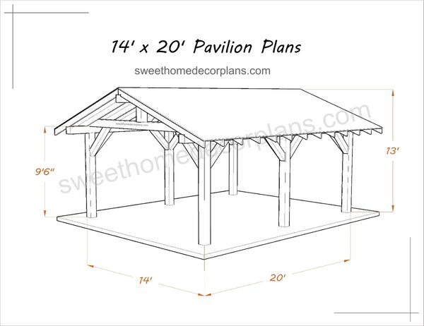Diy 14 х 20 gable pavilion plans in pdf gazebo plans.jpg