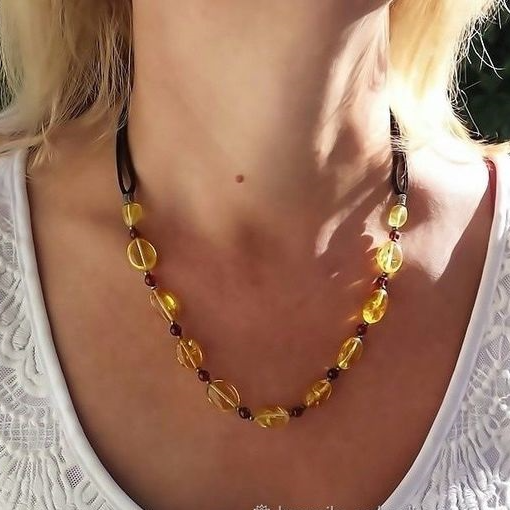 Real Amber Necklace Women Baltic Amber jewelry Yellow cherry Amber Choker necklace on Black cord Genuine Gemstone necklace natural stone necklace unique handmad