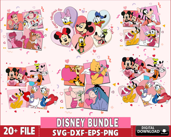 20 file Disney valentines svg, Digital Download - Inspire Uplift