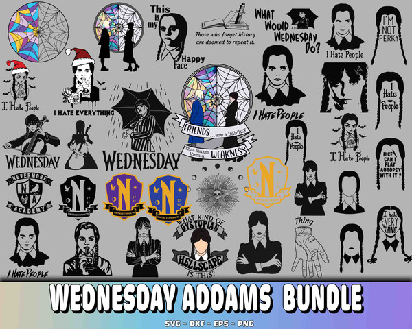 25+ Wednesday Addams PNG, Addams Family png file, Netflix series bundl