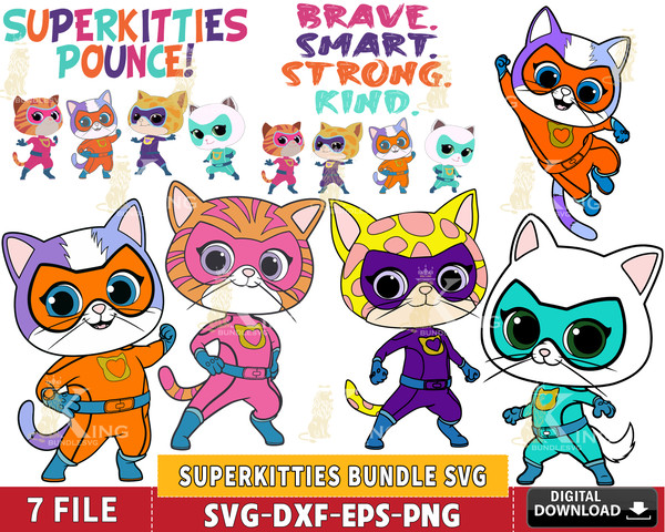 7 file superkitties bundle svg ,Hero Kitties Super Cats Brav - Inspire ...