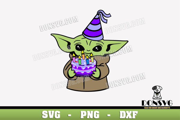 Grogu-with-Cake-and-Hat-SVG-Cut-Files-for-Cricut-Birthday-Party-PNG-image-The-Mandalorian-DXF-file2.jpg