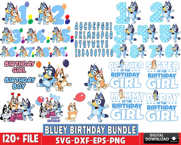 Bluey SVG Bundle, Bluey svg, Bluey birthday