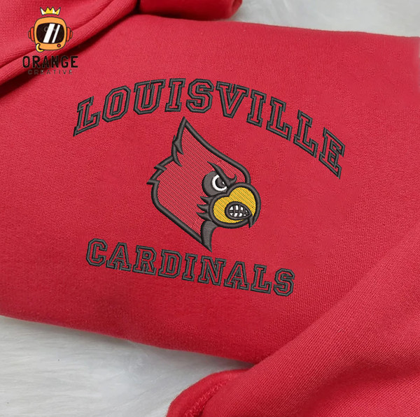 OrangeCreative NCAA Louisville Cardinals Embroidered Sweatshirt, Louisville Embroidered Shirt, Embroidered Hoodie, Unisex Tshirt Sweatshirt Orange XXL | OrangeCreat