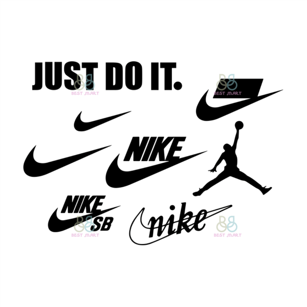 Nike Logo And Just Do It Symbol Black With Name Clothes Design
