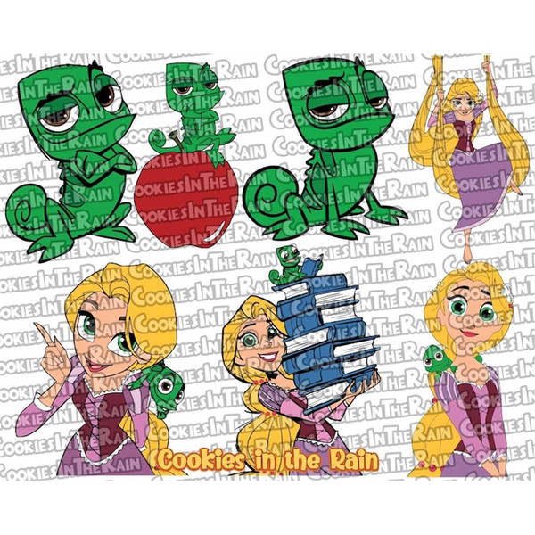 Rapunzel With Pascal Tangled SVG 5, Svg, Dxf, Cricut, Silhouette Cut File,  Instant Download 
