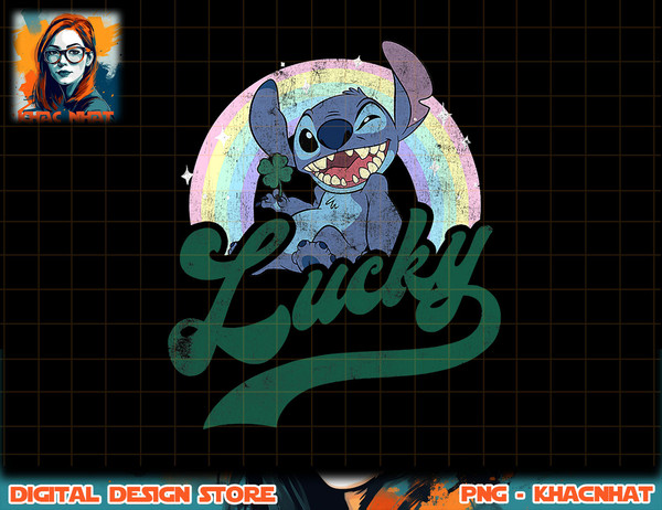 Disney Lilo & Stitch St. Patty's Lucky Rainbow Portrait T-Shirt copy.jpg
