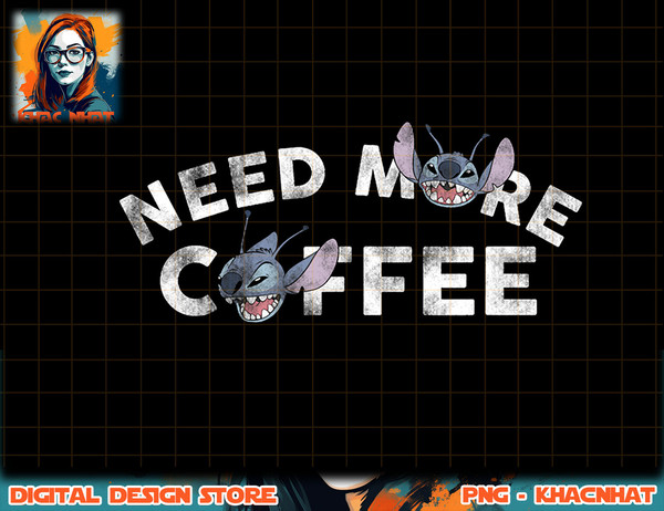 Disney Lilo & Stitch Stitch Faces Need More Coffee T-Shirt copy.jpg