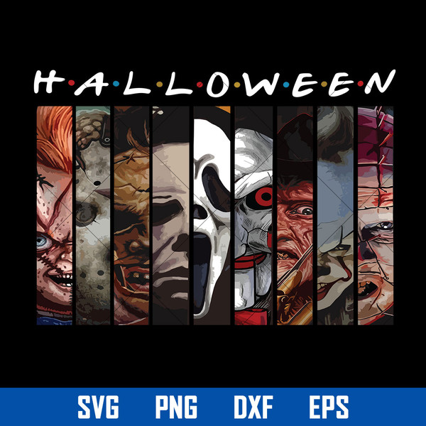 Halloween Horror Friends Svg, Horror Movie Svg, Halloween Svg, Png Dxf Eps  Digital File