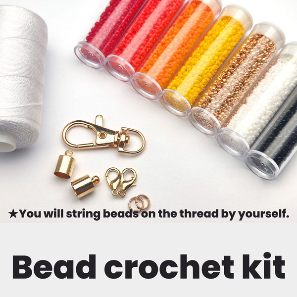 Bead Crochet Kit in Blue Shades Bead Crochet Lanyard Making
