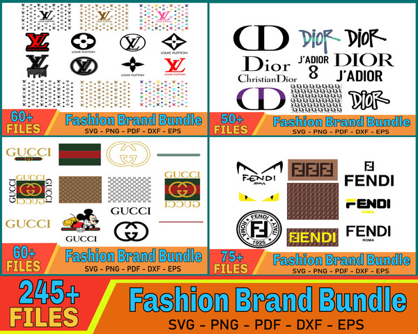 Fashion Brand Bundle Svg, Gucci, Chanel, Lv Logo Svg , Brand Svg File Cut  Digital Download,Brand Logo Svg Bundle, Luxury