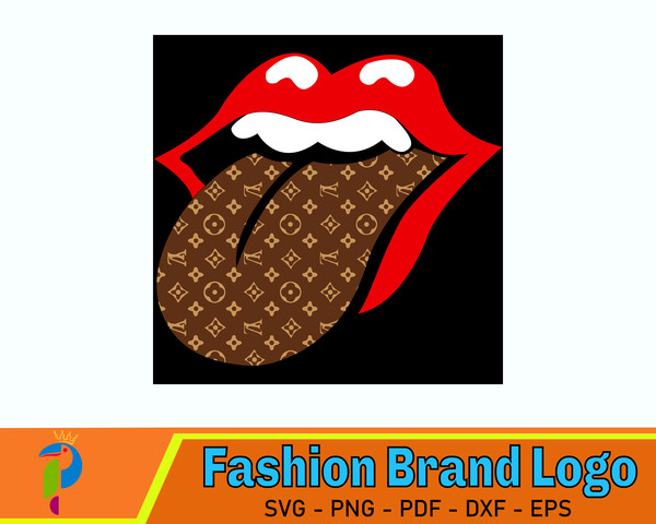 Lips Louis Vuitton Dripping Svg, Logo Svg, Louis Vuitton Svg, Lips