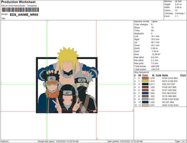 Kazekage Gaara Embroidery Design file, Naruto Anime Embroide - Inspire  Uplift