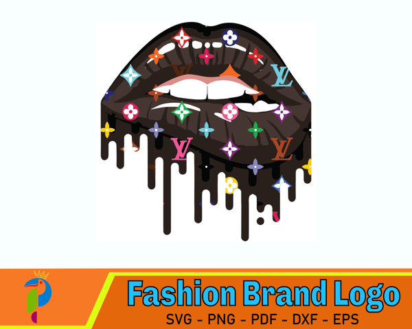 Louis Vuitton LV Brand Logo Drip SVG