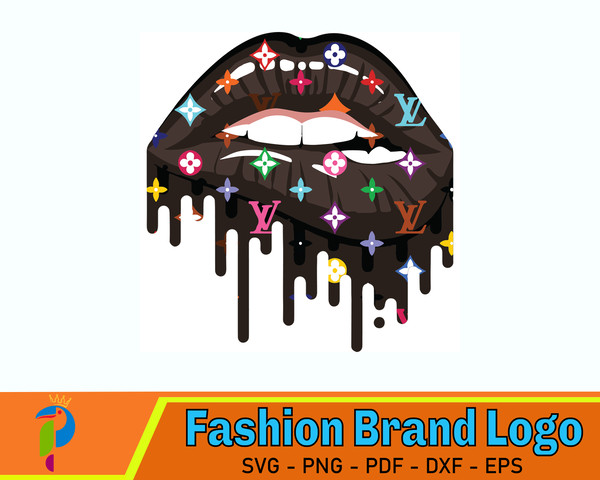 Louis Vuitton Dripping Lips SVG, LV Lips, Louis Vuitton Lips