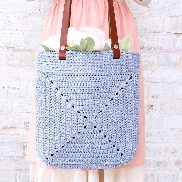 Crochet Bag Pattern PDF, Granny Square bag, Tote bag DIY, Be - Inspire ...