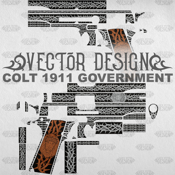 VECTOR DESIGN Colt 1911 government Lion and thorns 1.jpg