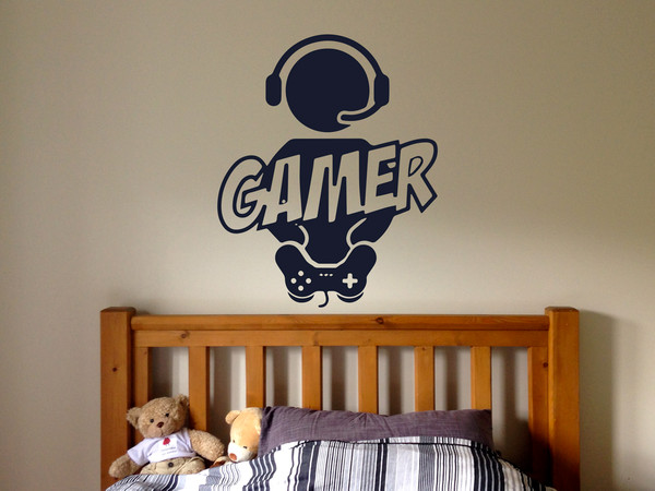 Gamer Sticker, Video Game, Computer Game, Game Play, Wall Sticker Vinyl Decal Mural Art Decor